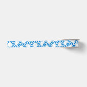 Blaues geometrisches Muster Satinband (Vorderseite)