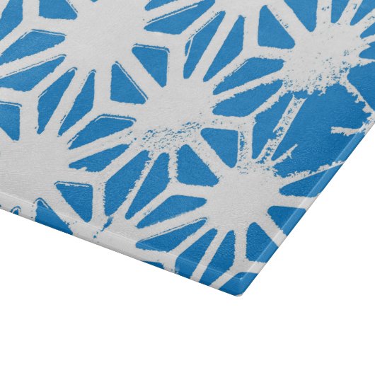 Blaues geometrisches Muster Schneidebrett (Ecke)