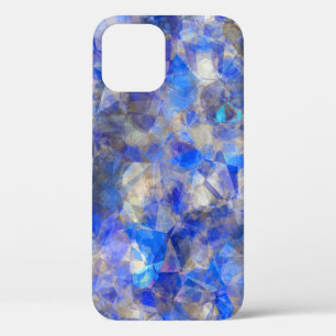 Blaues geometrisches Muster Simulationsglas Case-Mate iPhone Hülle