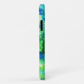 Blaues geometrisches Muster Simulatives Glas Case-Mate iPhone Hülle (Hinten/Rechts)