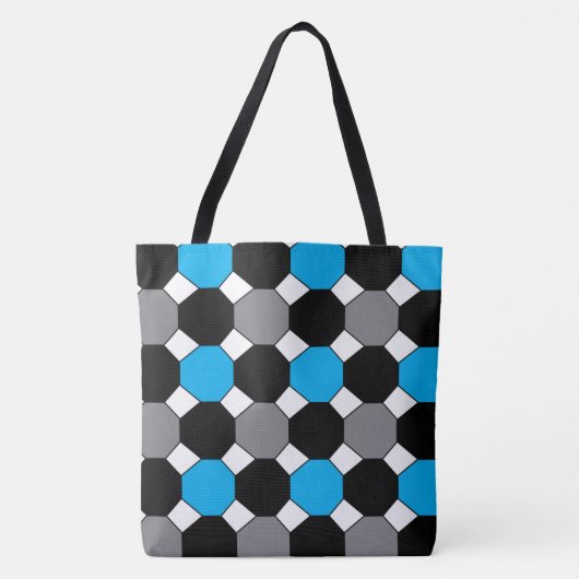 Blaues geometrisches Muster Tasche (Vorderseite)