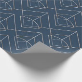 Blaues geometrisches Mustertrennpapier Geschenkpapier (Ecke)