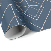 Blaues geometrisches Mustertrennpapier Geschenkpapier (Rolleneckpunkt)