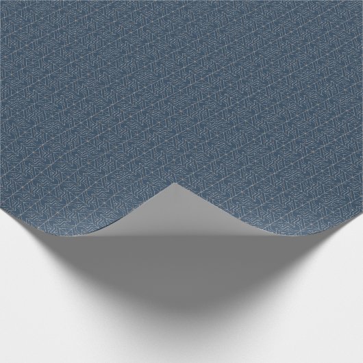 Blaues geometrisches Mustertrennpapier Geschenkpapier (Ecke)
