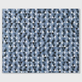 Blaues geometrisches Mustertrennpapier Geschenkpapier (Flach)