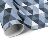 Blaues geometrisches Mustertrennpapier Geschenkpapier (Rolleneckpunkt)