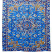 Blaues geometrisches, persisches Muster Mitte des  Duschvorhang (Vorderseite)