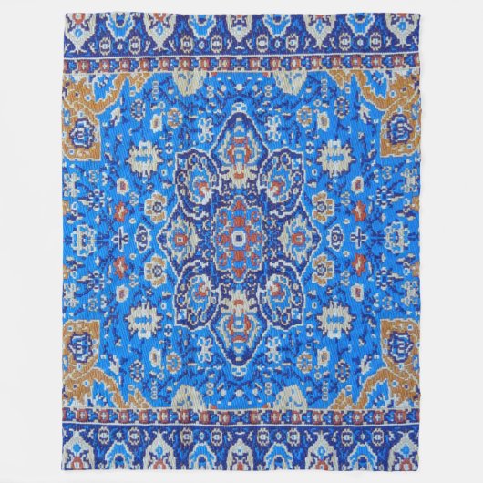 Blaues geometrisches, persisches Muster Mitte des Fleecedecke (Vorderseite)