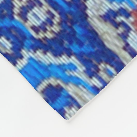 Blaues geometrisches, persisches Muster Mitte des Fleecedecke (Ecke)