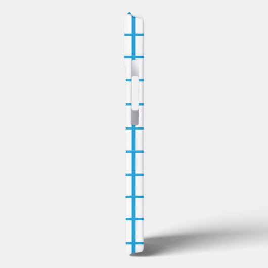 Blaues geprüftes Monogramm Case-Mate iPhone Hülle (Rückseite / Links)