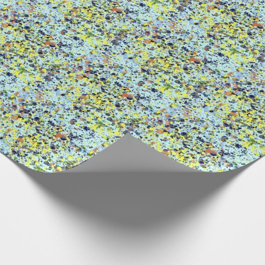 Blaues gepunktetes Packpapier (Ecke)