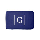 Blaues Gerahmtes Anfangsmonogramm Badematte (Vorderseite)
