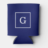 Blaues Gerahmtes Anfangsmonogramm Dosenkühler (Vorderseite)