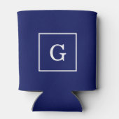 Blaues Gerahmtes Anfangsmonogramm Dosenkühler (Rückseite)