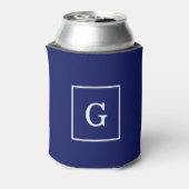 Blaues Gerahmtes Anfangsmonogramm Dosenkühler (Kanne Rückseite)