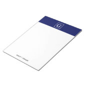 Blaues Gerahmtes Anfangsmonogramm Notizblock (angewinkelt)