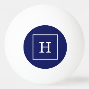 Blaues Gerahmtes Anfangsmonogramm Tischtennisball