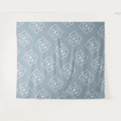 Blaues Geschäft Logo Muster Messestand Hintergrund Wandteppich (Vorderseite (Horizontal))