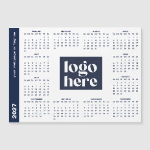 Blaues Geschäftslogo 2027 Magnetkalender Magnetkarte