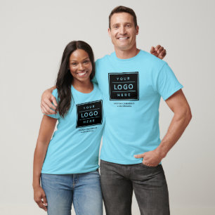 Blaues Geschäftslogo Firmenname Promo T-Shirt