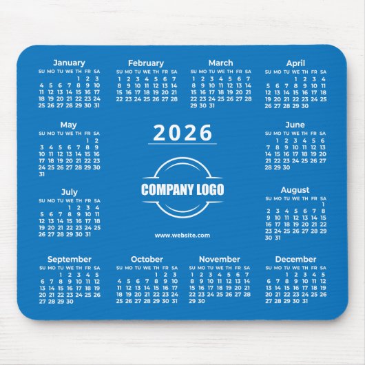 Blaues Geschäftslogo für Werbezwecke 2026 Mousepad (Vorne)