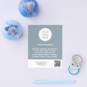 Blaues Geschäftslogo QR-Code Vorlage Flyer (Einzeln)