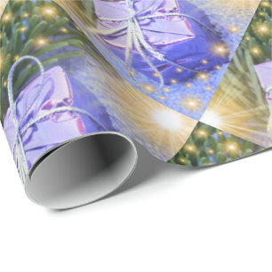 blaues Geschenk, einzigartiges, glänzendes Faltpap Geschenkpapier
