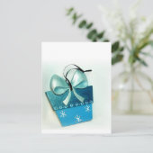 Blaues Geschenk II Postkarte (Stehend Vorderseite)
