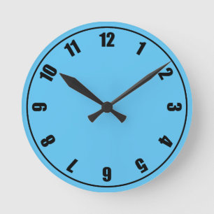 Blaues Gesicht Runde Wanduhr