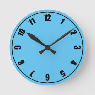 Blaues Gesicht Runde Wanduhr