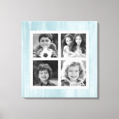 Blaues, gestörtes Holz Schwarz-weiß Leinwanddruck (Vorderseite)