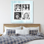 Blaues, gestörtes Holz Schwarz-weiß Leinwanddruck (Insitu (Schlafzimmer))