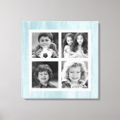 Blaues, gestörtes Holz Schwarz-weiß Leinwanddruck (Vorderseite)