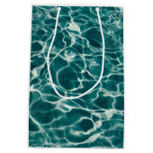 Blaues, gewelltes Brandwasser Mittlere Geschenktüte (Rückseite)