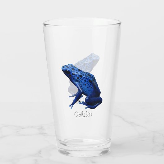 Blaues Gift-Dart-Frosch-Glas Glas (Rückseite)