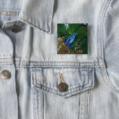 Blaues Gift-Pfeil-Frosch-Porträt Button (Beispiel)