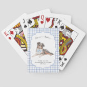 Blaues Gingham | Australische Hunde-Illustration H Spielkarten (Rückseite)