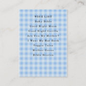Blaues Gingham-Herz-Buch-Anfrage Begleitkarte (Rückseite)