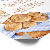 Blaues Gingham-Karo-Brötchen im Poster für späte W (Ecke)