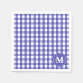 Blaues Gingham-Karo-Muster Serviette (Vorderseite)
