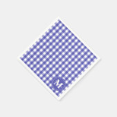 Blaues Gingham-Karo-Muster Serviette (Ecke)