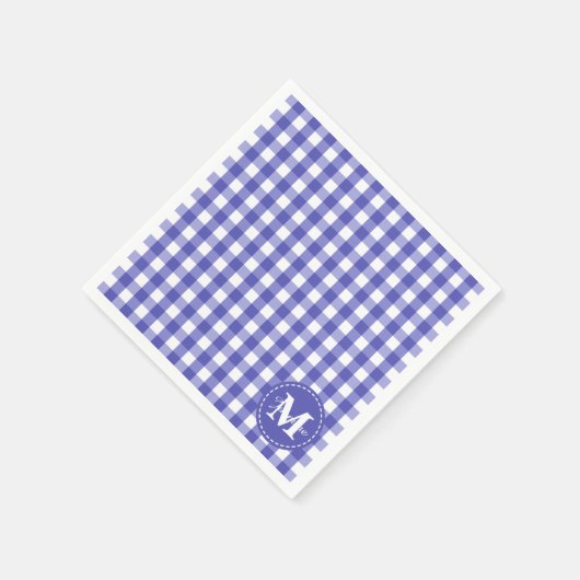 Blaues Gingham-Karo-Muster Serviette (Ecke)