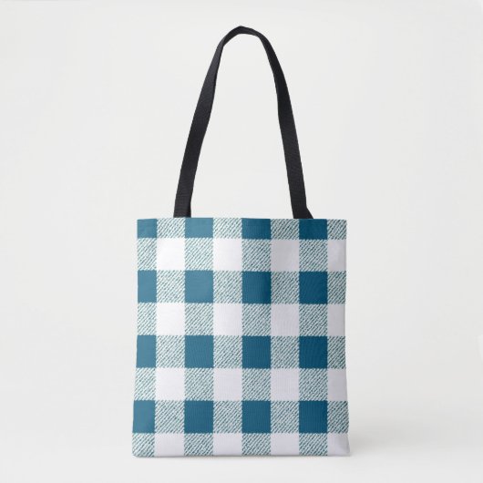 Blaues Gingham-Karo Tasche (Vorderseite)
