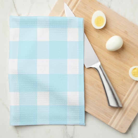 Blaues Gingham-Küchenhandtuch Geschirrtuch (Viertel Falte)