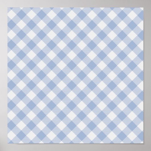 Blaues Gingham-Land Poster (Vorne)