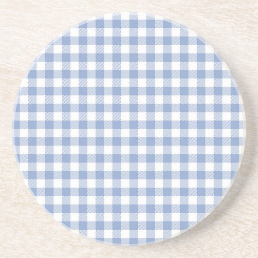 Blaues Gingham-Land Sandstein Untersetzer (Vorne)
