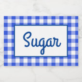 Blaues Gingham Lebensmitteletikett (Einzelnes Label)
