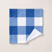 Blaues Gingham-Muster Badhandtuch Set (Waschlappen)