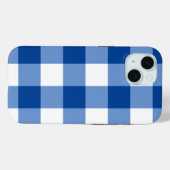 Blaues Gingham-Muster Case-Mate iPhone Hülle (Rückseite (Horizontal))