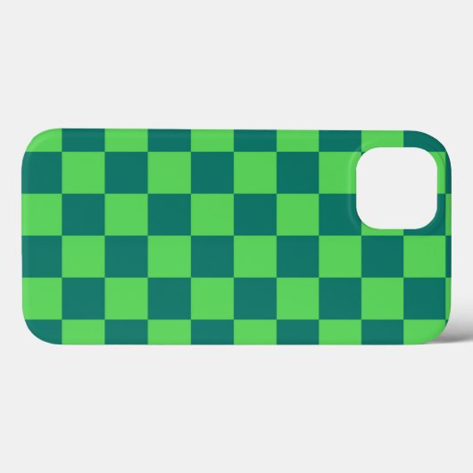 Blaues Gingham-Muster Case-Mate iPhone Hülle (Rückseite (Horizontal))